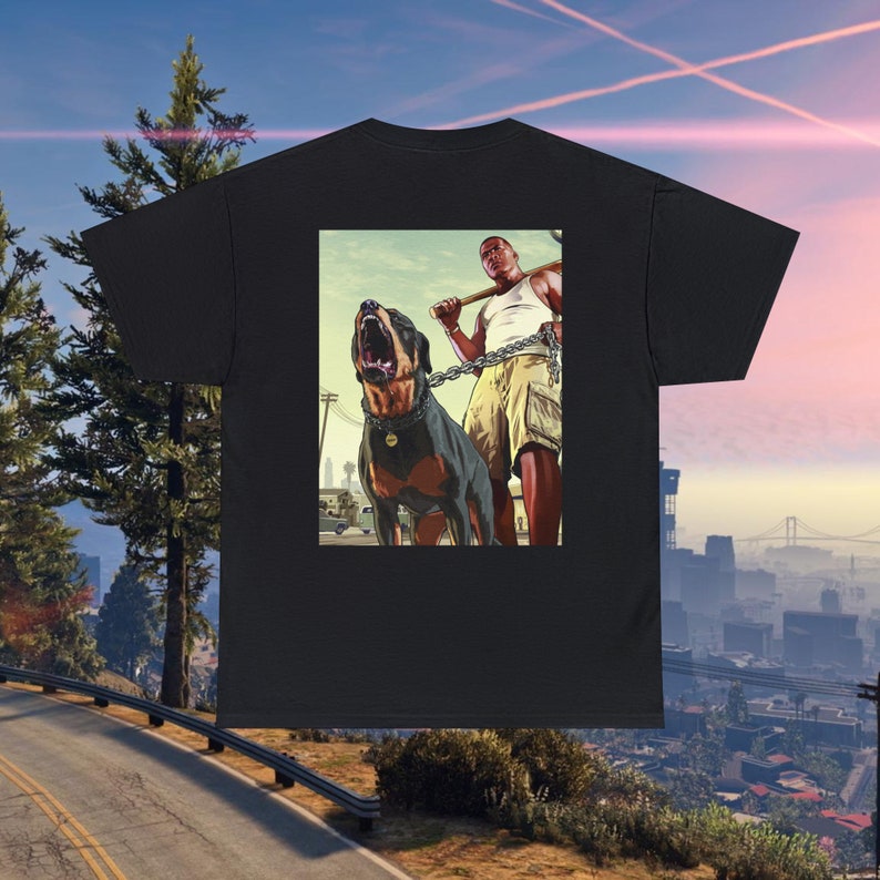 GTA 5 Tshirt, GTA Life, Franklin and Chop, GTA 5 Lovers, Gift for Him, Gift for Kids, Custom T