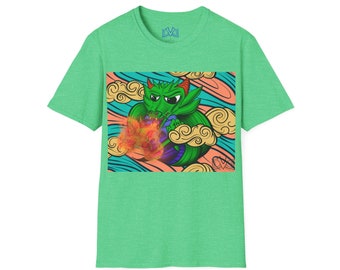Dragon of Elements, Skate n' Surf wear. Hand drawn art on a unisex soft-style t-shirt.