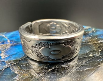 Warrior Stainless Steel Ring – Handmade Wide Band, Thick Statement Ring, Warrior Jewelry, Unisex Band, Viking Ring