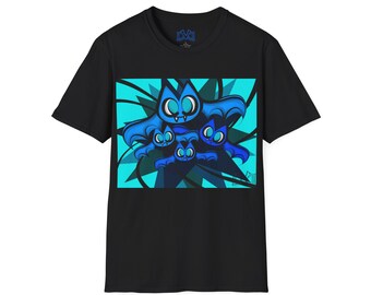Band of Bats, Hand drawn skate / surf Art on a Unisex Softstyle T-Shirt