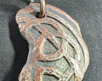 Hand Forged Copper Celtic Knot Pendant, Norse Viking Amulet,Hammered Copper Jewelry, Healing Pendant ,Handmade Pendant *Sizes in pictures*