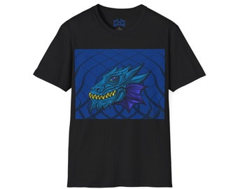 Dragon design, Surf / Skate hand drawn Art on a Unisex Softstyle T Shirt