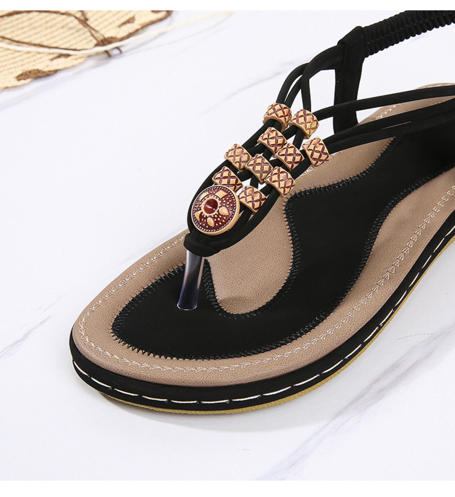 Penelope | Bohemian Elastic Strap Sandals