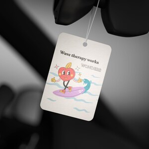 Wave Therapy Air Freshener, Quirky Car Decor, Fun Gift, Positive Vibes, Road Trip Essential, Unique Home Fragrance