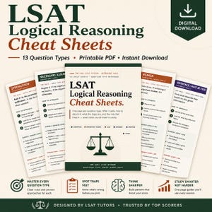 LSAT Logical Reasoning Cheat Sheets | Master All Question Types (PDF Download)