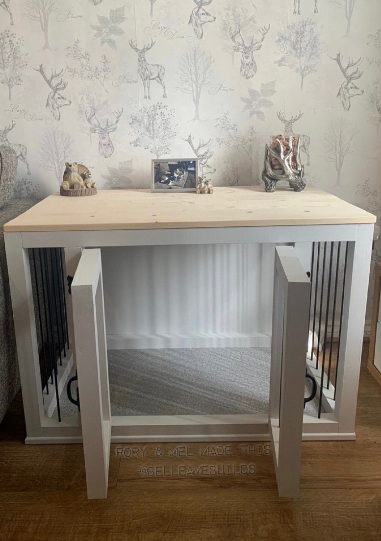 Handmade Large Wooden Dog Crate Furniture Indoor Kennel Etsy UK