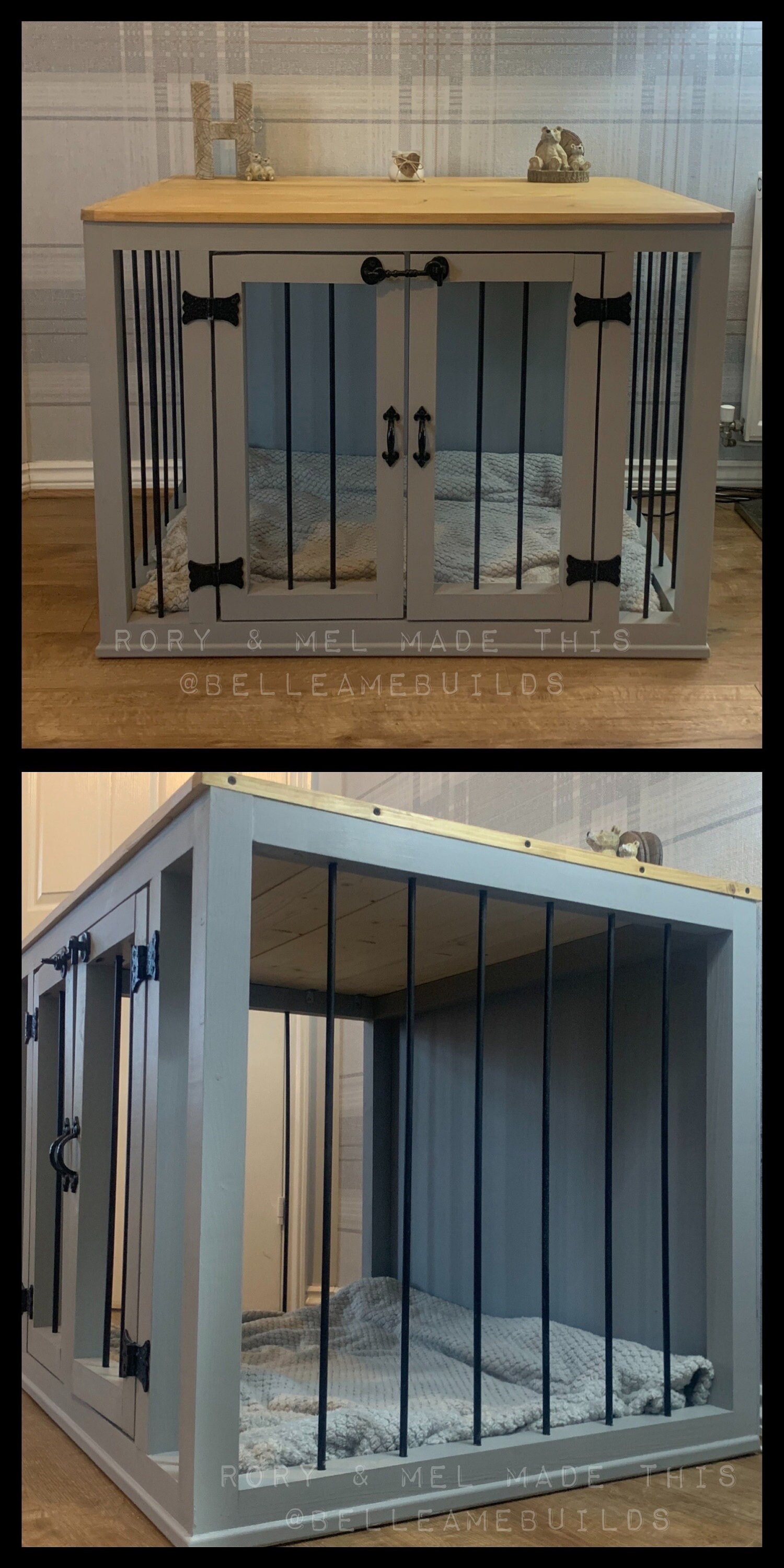 Handmade Large Wooden Dog Crate Furniture Indoor Kennel Etsy UK