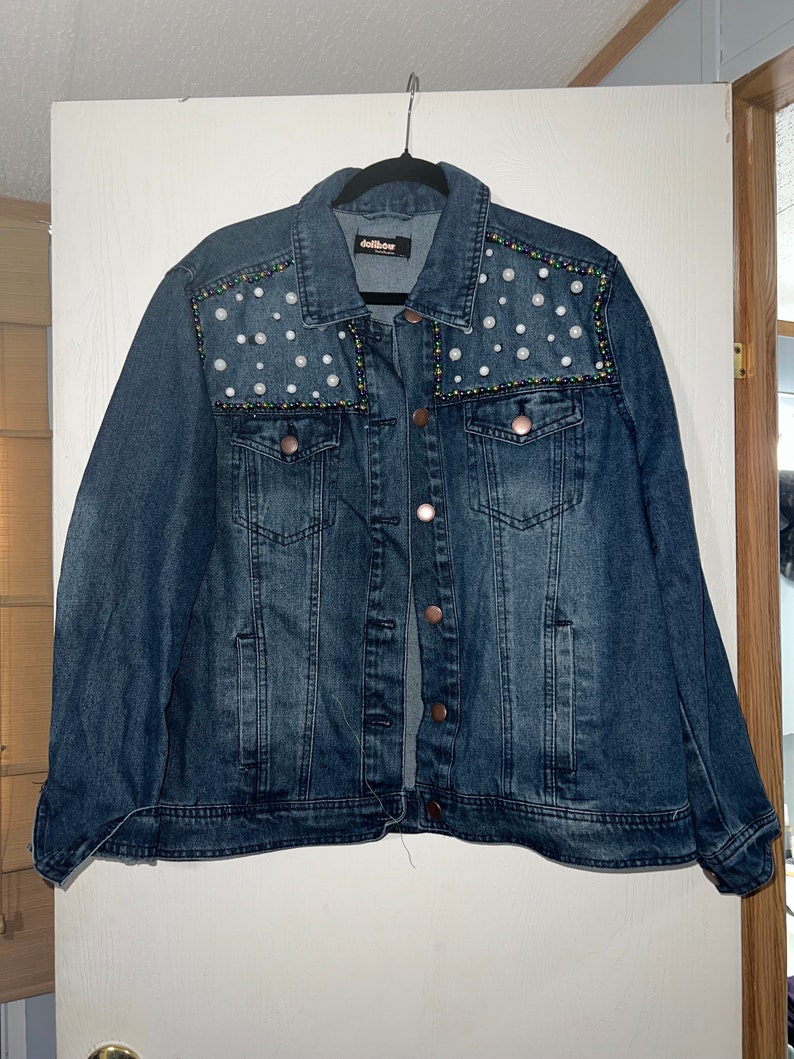 mardi gras patch jacket