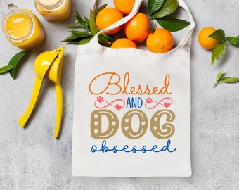 Dog Obsessed Tote Bag, Dog Tote Bag, Dog Tote Bag Canvas, Love Dogs, Dog Lover Gift, Custom Dog Tote Bag, Dog Mom Tote Bag, Dog Tote