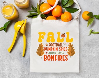 Fall Themed Tote Bag, Autumn Tote Bag, Fall Tote Bag, Fall Totebag, Halloween Tote Bag, Halloween Tote, Fall Themed Gifts, Canvas Tote Bag