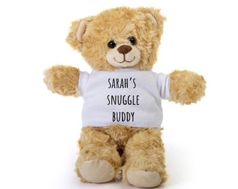 Custom Teddy Bear, Personalized Stuffed Teddy Bear, Baby Shower Gift,   Snuggle Buddy Bear, Plush Bear, Teddy Bear Gift, My First Teddy Bear