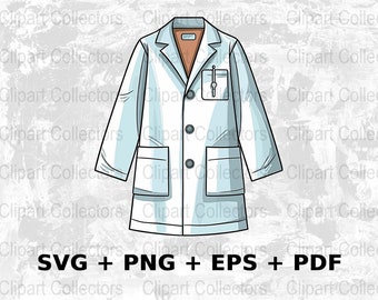 Cartoon Lab Coat Svg Png Eps, Commercial Use Clipart Vector Graphics