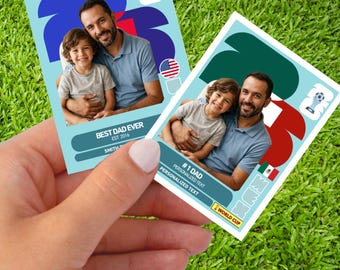 Custom Father's Day World Cup Sticker, Personalized Soccer Card for Dad, Best Dad Ever Gift, World Cup 2026 Dad Present, Sports Bookmark