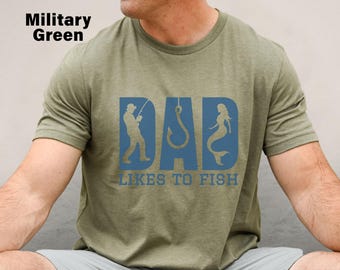 Dad Like to Fish T-Shirt for Gift, Mens Fishing Shirt, Hunting Tee Men Funny Joke Hunting Tshirt, Fathers Day Fishing Tees Joke Fishing Gift
