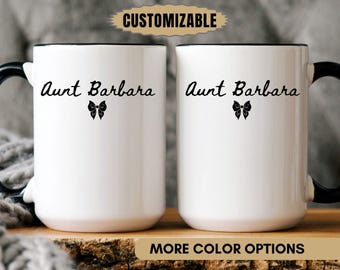Personalized Aunt Mug, Promoted To Aunt Gift, Custom Name Coffee Cup, Baby Announcement For Auntie, Pregnancy Reveal Sister Gift