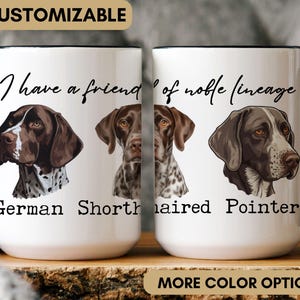 Tysk korthårig pekarmugg, rolig GSP-present till hundmamma, personligt porträtt av husdjur, personlig present till hundälskare, tryckt på båda sidor