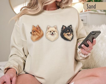 Personalisiertes Pommersches Sweatshirt, 90er Jahre Retro Sweatshirt, Personalisiertes Hunde T-Shirt, Bootleg Style Hunde-Liebhaber-Pullover, Haustier-Besitzer Geschenk