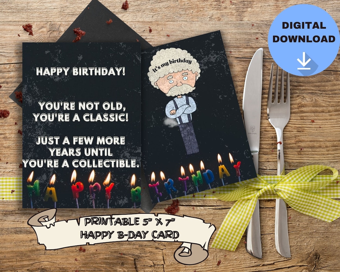 Happy B-day Printable Card. Funny. - Etsy