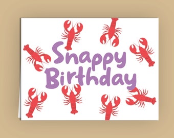 Snappy Birthday Lobster Card + Envelope