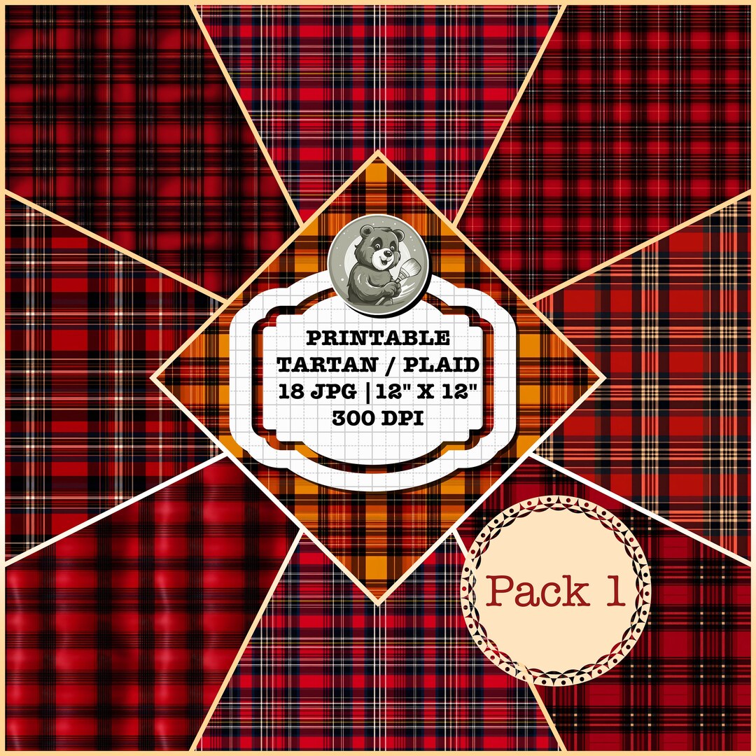 Scottish Tartan Plaid Seamless Pattern Digital Paper JPG Instant ...
