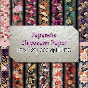 Nahtloses digitales Chiyogami Muster Traditionelles japanisches Washi Papier Digitale Papier Designs für Origami und Bastelprojekte Sofortiger Download