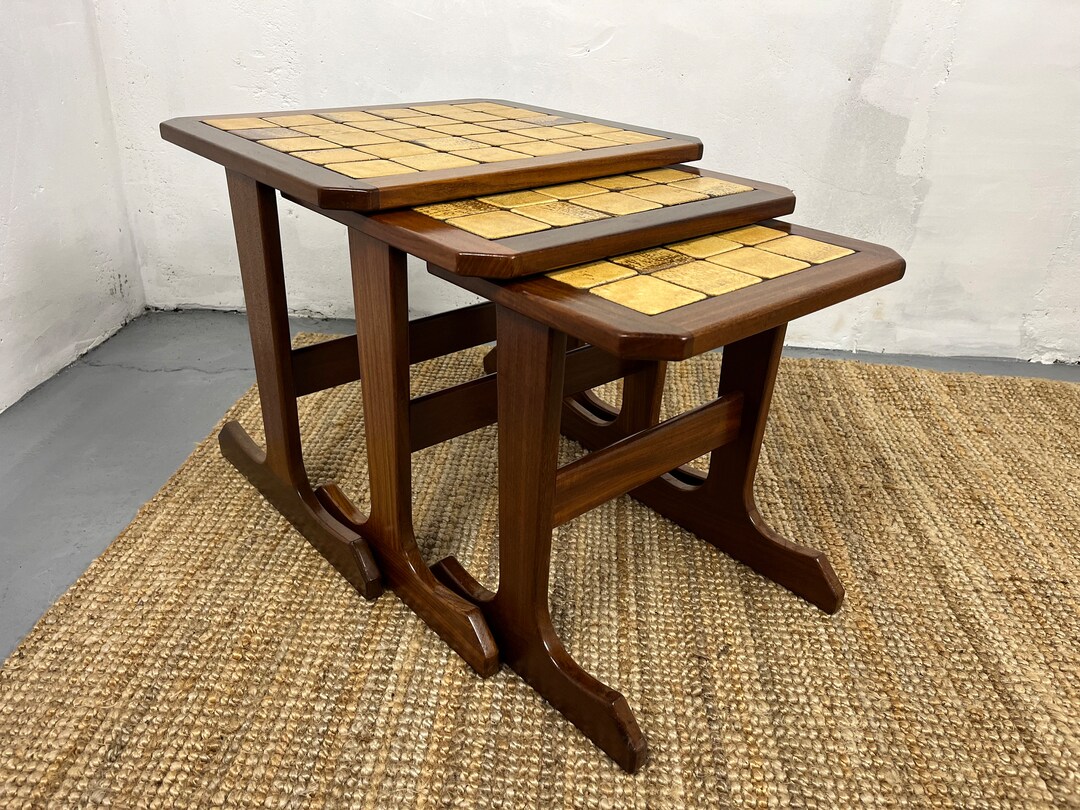 Vintage Midcentury G Plan Tile Top Nest of Tables. Features Quality