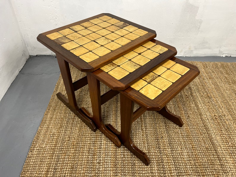 Vintage Midcentury G Plan Tile Top Nest of Tables. Features Quality