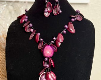 Tagua Indigenous Artisan. South America. Ethnic Jewelry. Handmade Jewelry Set.