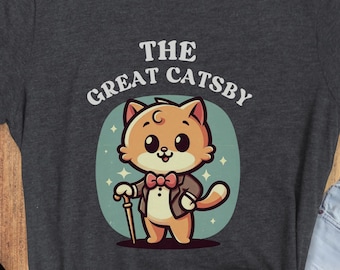 Camiseta de The Great Catsby, divertida y sarcástica sobre gatos