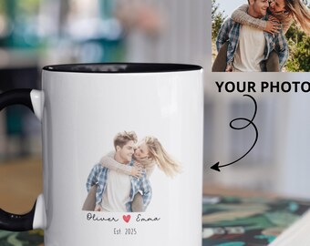 Custom Portrait Coffee Cup, Personalized Watercolor Photo Mug, Wedding Keepsake Gift for Couple, Ceramic Pottery Mug from Photo, Gift for him