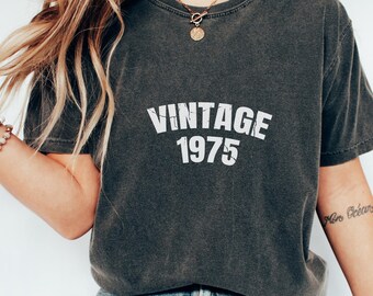 Vintage 1975 Shirt, Retro 50th Birthday Gift Tee For Men Or Women, Born In 1975 Birthday Shirt, Funny Milestone Seventies Shirt