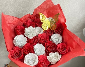 Mini ramo buchon de papel / paper flower bouquet / roses / -  México