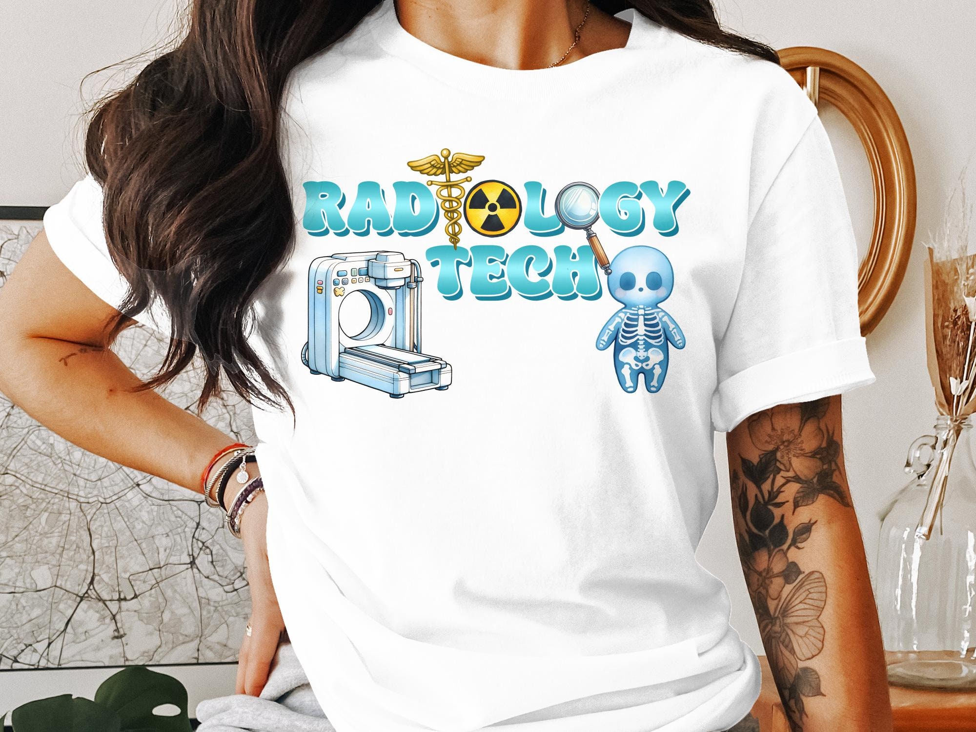 Radiology Tech Tshirt, Cute Xray Skeleton, Medical Profession Tee, Radiologic Technologist