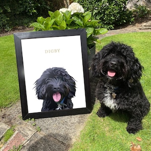 Personalised Pet Portrait from Photo, Custom Pet Prints, Cartoon Pet Portrait, Dog Lover Gift, Painting Digital, Custom Pet Art Pet Drawing