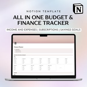 Notion Finance Planner Template Monthly Income Notion Tracker Budget Planner 2023 2024 Notion Budget Income and Expense Subscription Tracker