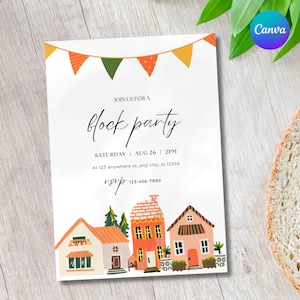 Fête de quartier de quartier Inviter un pique-nique communautaire, Invitation de barbecue de quartier, Dépliant de fête de quartier de quartier