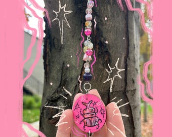 Handpainted Stag Beetle Keychain