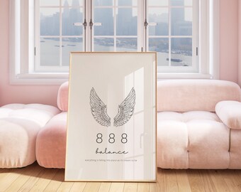 Angel Number 888 Print: Balance Aura, Spiritual Decor (Digital Download)