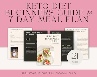 Keto Diet 7 Tage Speiseplan und ultimativer Anfängerleitfaden | Digitaler Download