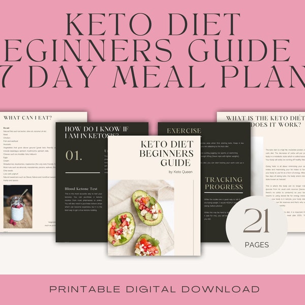 Keto Diet 7 Day Meal Plan and Ultimate Beginner's Guide | Digital Download