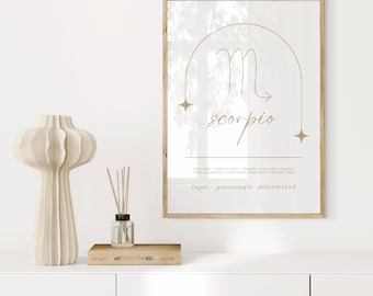 Scorpio Zodiac Print: Star Sign Astrology Wall Art (Digital Download)