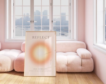 Angel Number 666 Reflect Aura Print | Aura Gradient Poster Trendy Wall Art | DIGITIAL DOWNLOAD