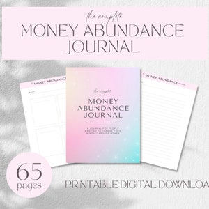 Money Abundance Journal | Money Mindset Journal Workbook | Financial Planning & Wealth | Digital Download | Money Manifestation