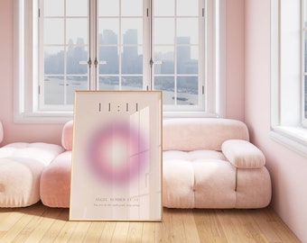 Numer Anioła 11:11 1111 Aura Wydruk | Aura Gradient Plakat Modna Sztuka Ścienna | POBIERANIE CYFROWE