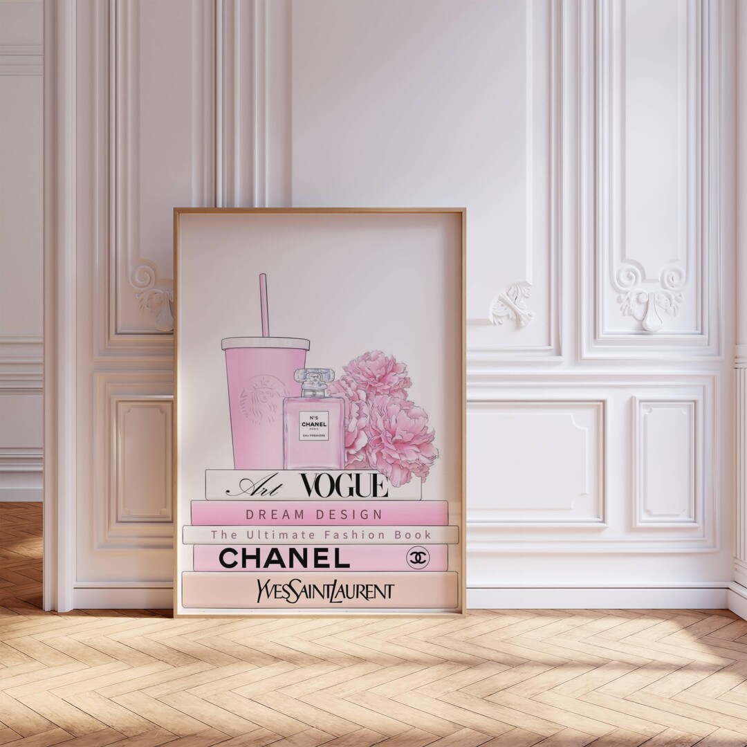 Luxury Fashion Print Designer Wall Art Vintage Art Prints Paris Pink ...