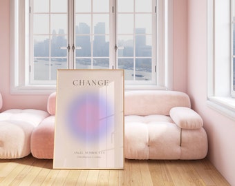 Angel Number 555 Change Aura Print | Aura Gradient Poster Trendy Wall Art | DIGITAL DOWNLOAD
