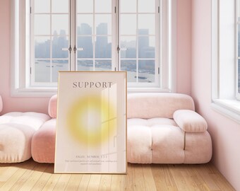 Angel Number 333 Support Aura Print | Aura Gradient Poster Trendy Wall Art | DIGITAL DOWNLOAD