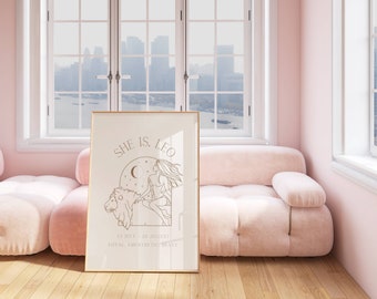 Leo Zodiac Print: 'She Is' Astrological Star Sign (Digital Download)