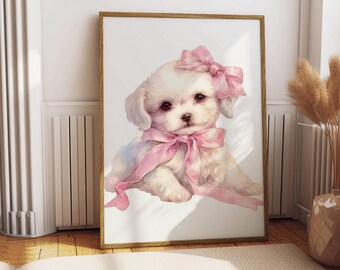 Pink Girly Print Poster Luxury Fashion Designer Bow Bag Bouquet Flowers Shoes Coquette Wall Art Poster Decor Designer Print DIGITAL DOWNLOAD