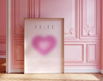 Numero angelico 11:11 1111 Aura Stampa Poster sfumato Poster stampa alla moda Numero angelico spirituale Stampa Poster DOWNLOAD DIGITALE
